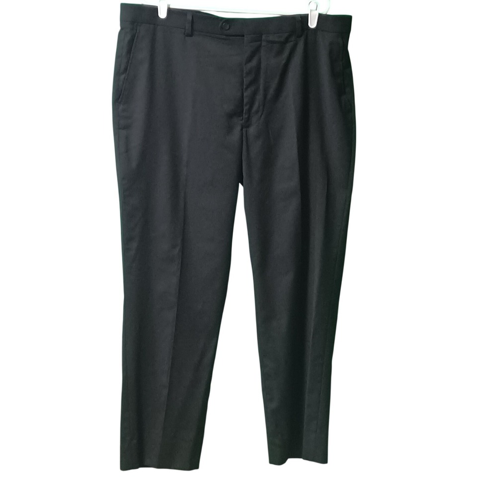 Awearness Kenneth Cole Mens Dress Pants‎ 40 Waist Black Wool Blend Flat Front